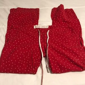Hollister sleep pants red and cream size medium